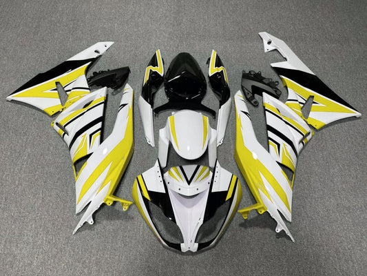2009-2012 White Yellow Black Kawasaki ZX6R 636 Fairing Kit