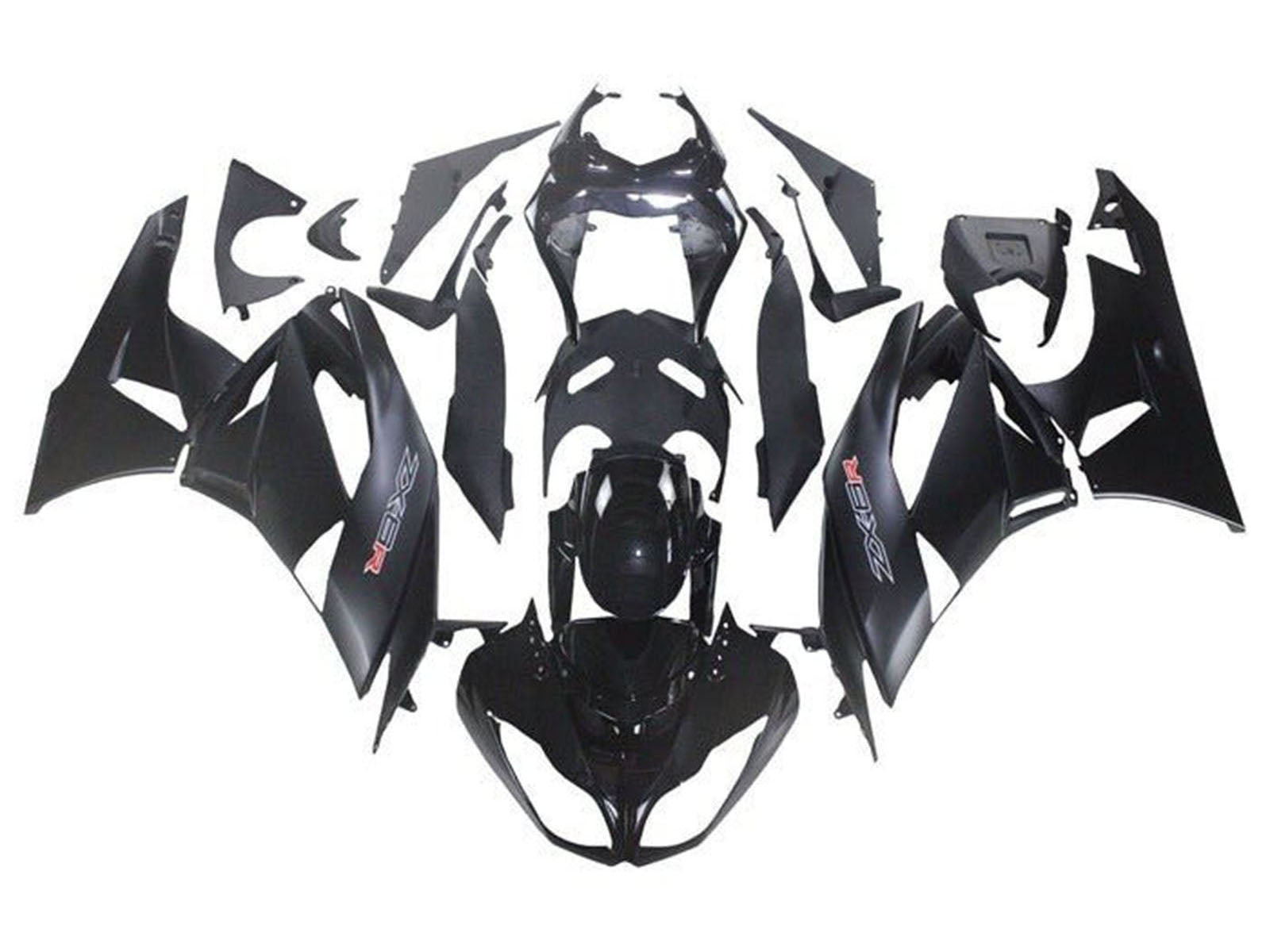 2009-2012 Glossy Black Matte Black Kawasaki ZX6R 636 Fairing Kit