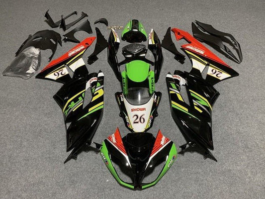 2009-2012 Black Green Yellow Red White Kawasaki ZX6R 636 Fairing Kit