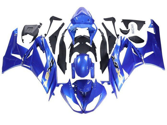 2009-2012 Blue Black Gold Kawasaki ZX6R 636 Fairing Kit