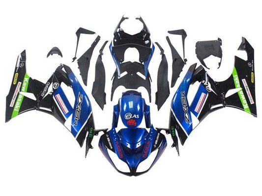 2009-2012 Blue Black Green Kawasaki ZX6R 636 Fairing Kit