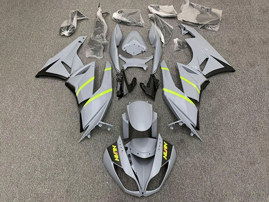 2009-2012 Grey Yellow Stripe Kawasaki ZX6R 636 Fairing Kit