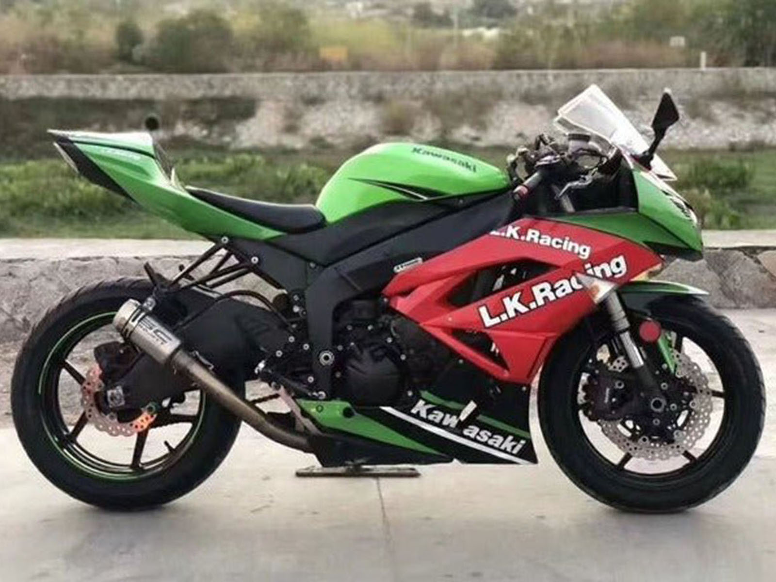 2009-2012 Green Red White Black Kawasaki ZX6R 636 Fairing Kit