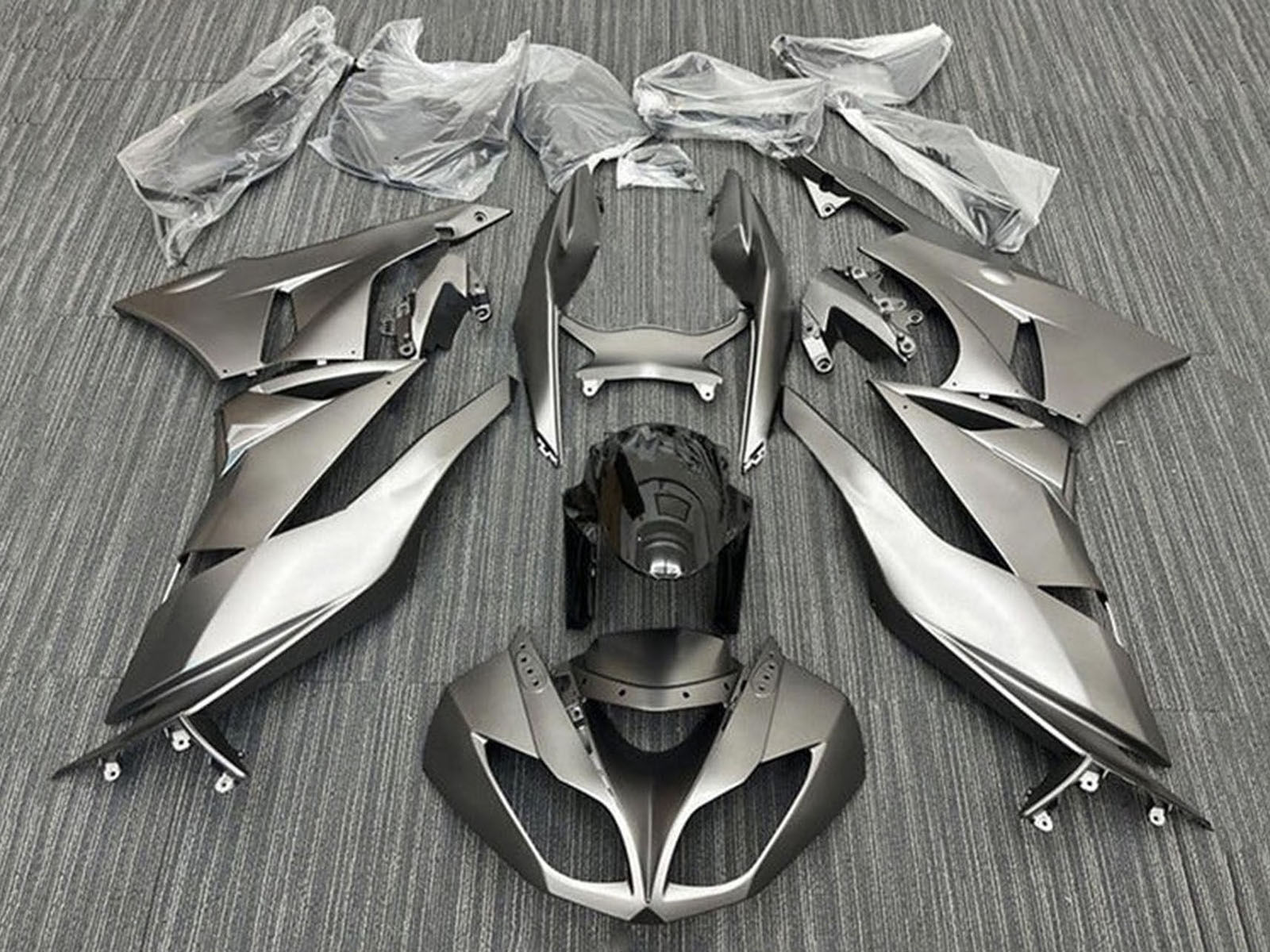 2009-2012 Matte Silver Kawasaki ZX6R 636 Fairing Kit