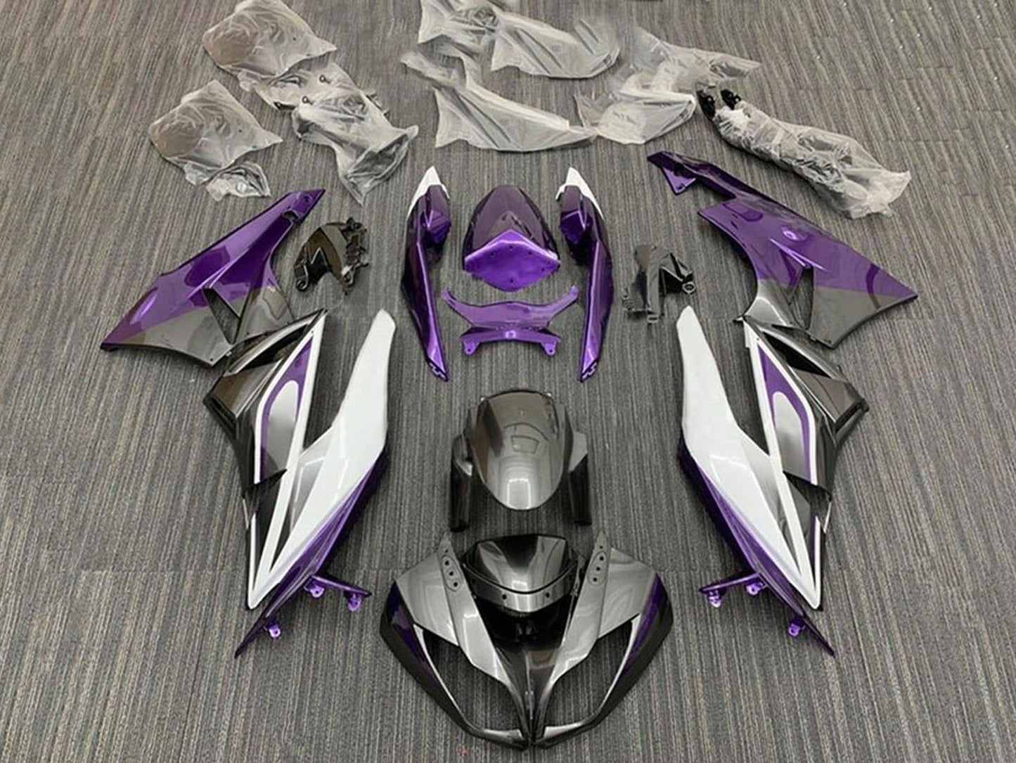 2009-2012 Purple Grey White Kawasaki ZX6R 636 Fairing Kit