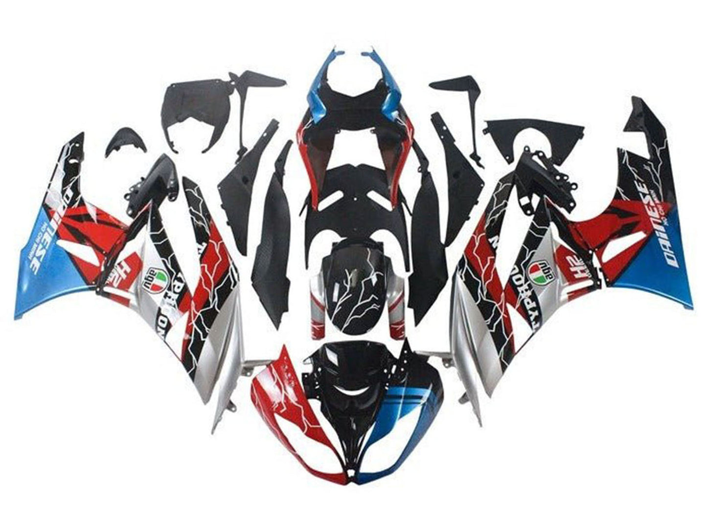 2009-2012 Red Blue Silver Black Kawasaki ZX6R 636 Fairing Kit