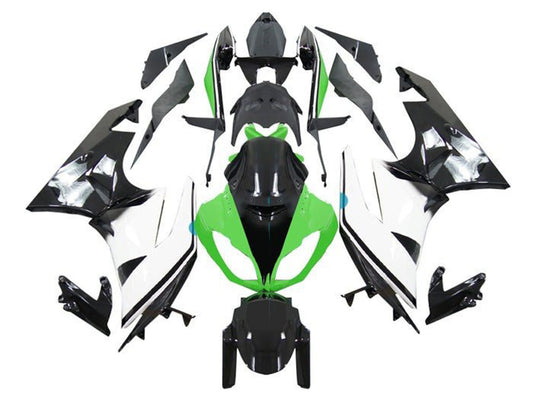 2009-2012 White Black Green Kawasaki ZX6R 636 Fairing Kit