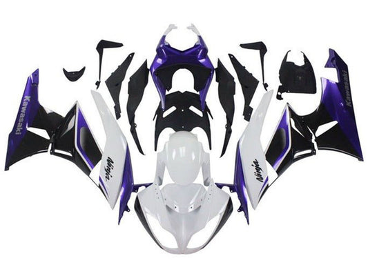 2009-2012 White Purple Black Kawasaki ZX6R 636 Fairing Kit