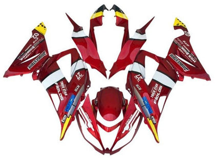 2013-2018 Kawasaki ZX-6R Red White Yellow Fairing Kit