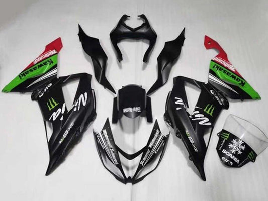 2013-2018 Matte Black White Green Monster Kawasaki ZX6R 636 Fairing Kit