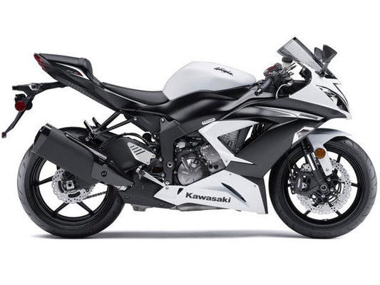 2013-2018 Glossy White Matte Black Kawasaki ZX6R 636 Fairing Kit
