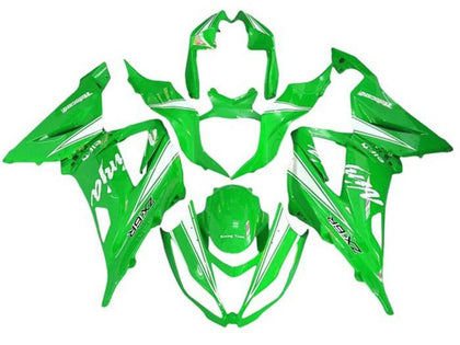 2013-2018 Kawasaki ZX-6R Green White Fairing Kit
