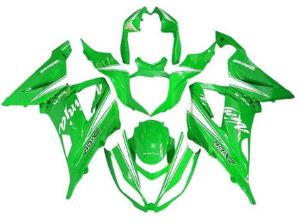 2013-2018 Kawasaki ZX-6R Green White Fairing Kit