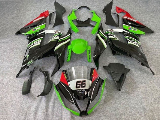 2013-2018 Green Black White Red Elf Kawasaki ZX6R 636 Fairing Kit
