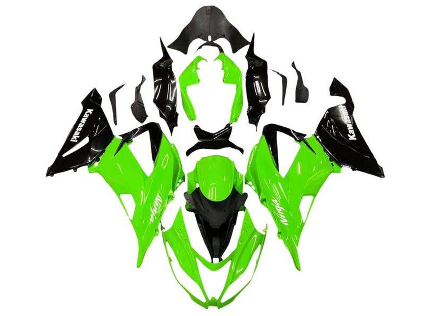 2013-2018 Green Black White Kawasaki ZX6R 636 Fairing Kit