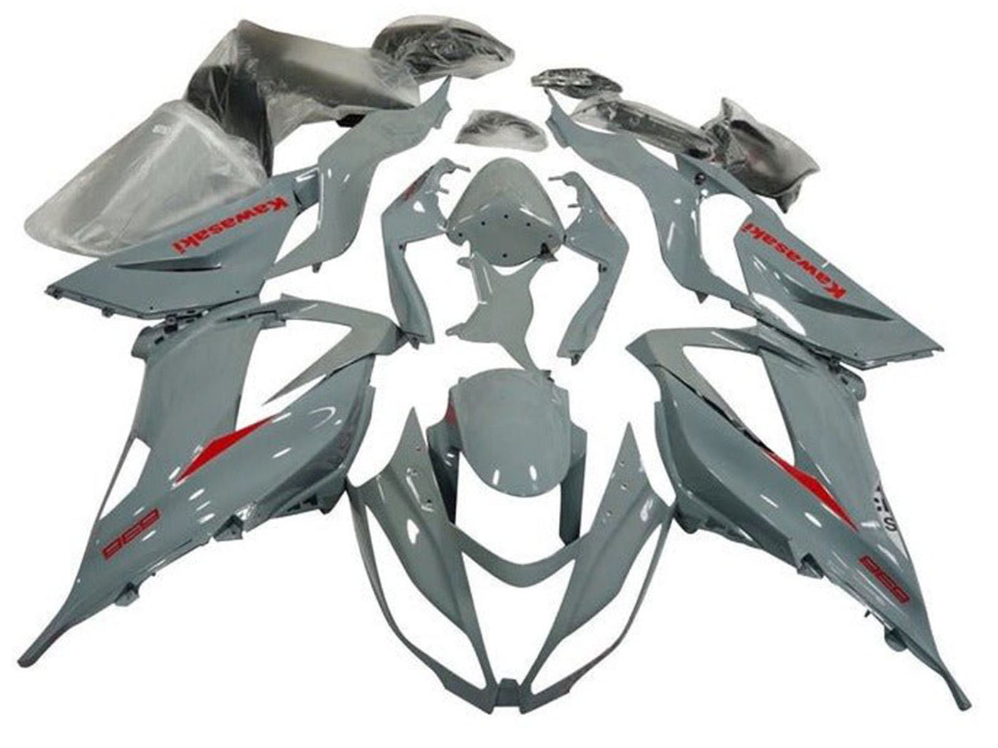 2013-2018 Grey Red Kawasaki ZX6R 636 Fairing Kit