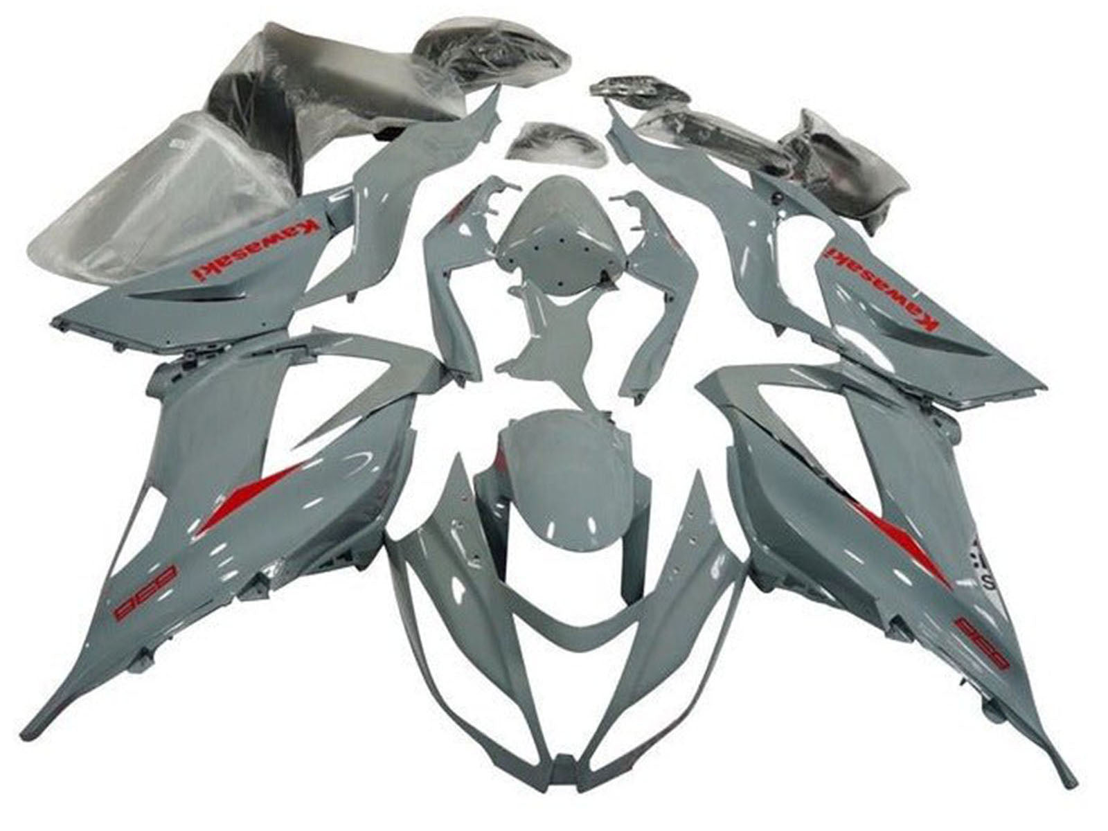 2013-2018 Grey Red Kawasaki ZX6R 636 Fairing Kit