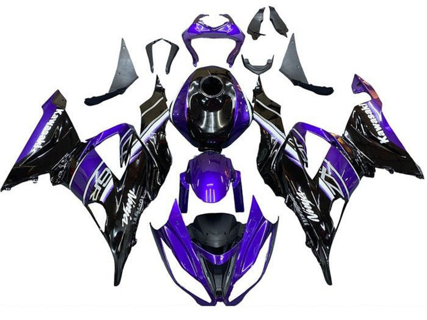 2013-2018 Blue Black White Kawasaki ZX6R 636 Fairing Kit