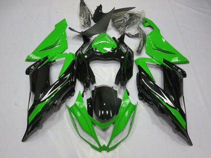 2013-2018 Kawasaki ZX-6R Green Black Silver Fairing Kit