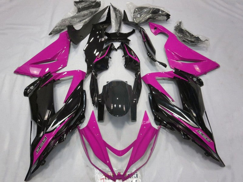 Purchase 2013-2018 Pink Glossy Black Kawasaki ZX6R Motorcycle Fairings UK
