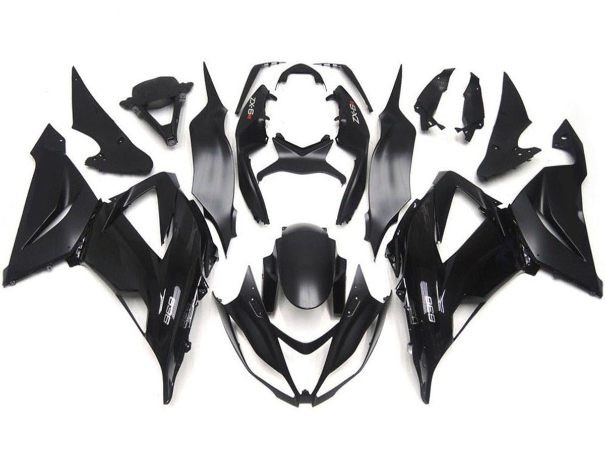 2013-2018 Glossy Black Matte Black Kawasaki ZX6R 636 Fairings Fairing Kit
