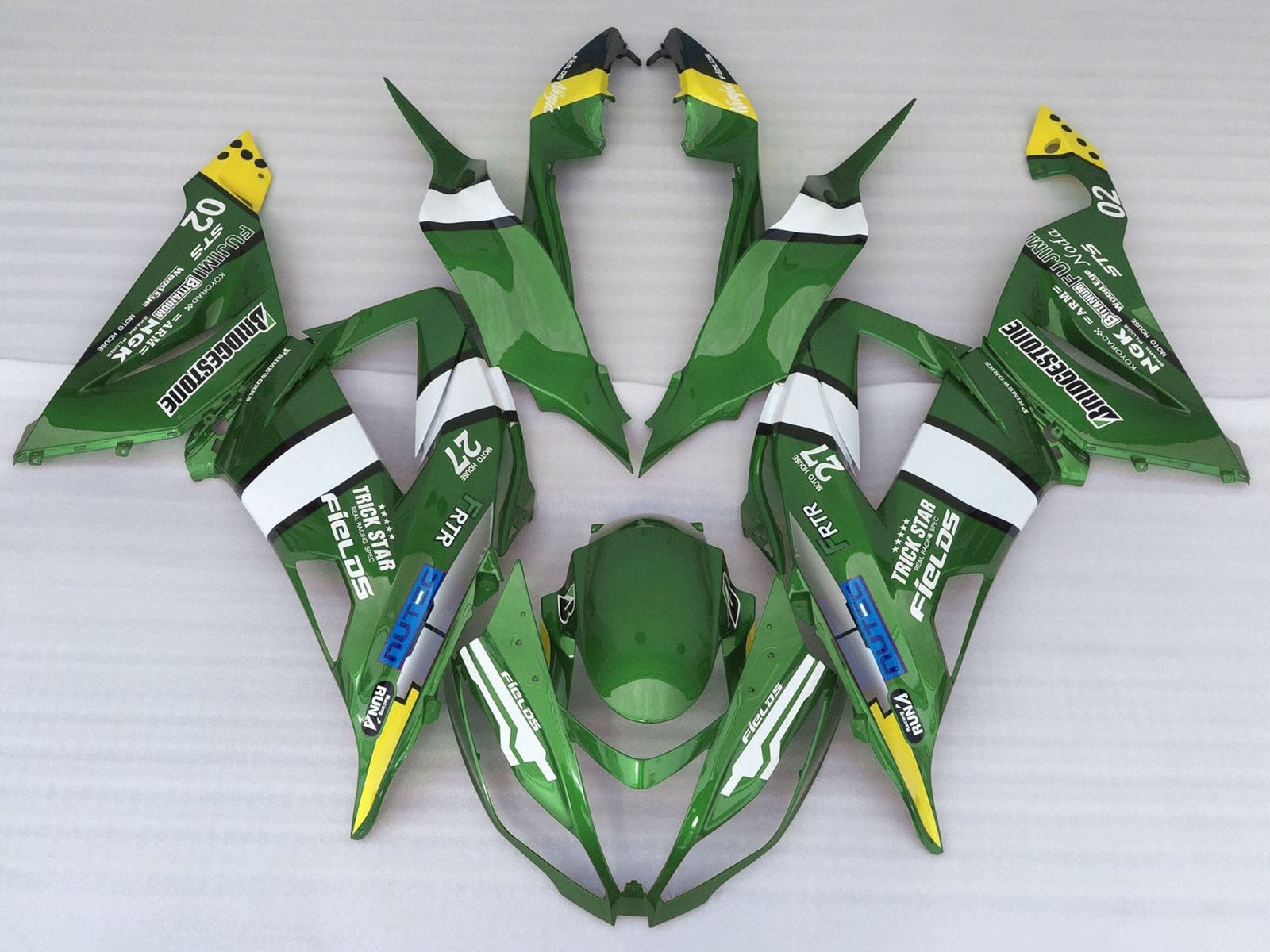 2013-2018 Green White Black Yellow Kawasaki ZX6R 636 Fairing Kit