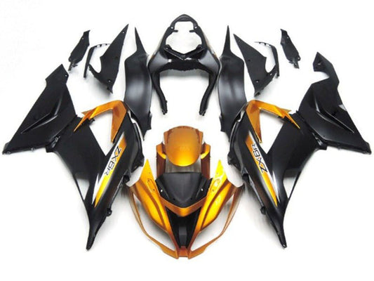 2013-2018 Matte Black Matte Gold Kawasaki ZX6R 636 Fairing Kit