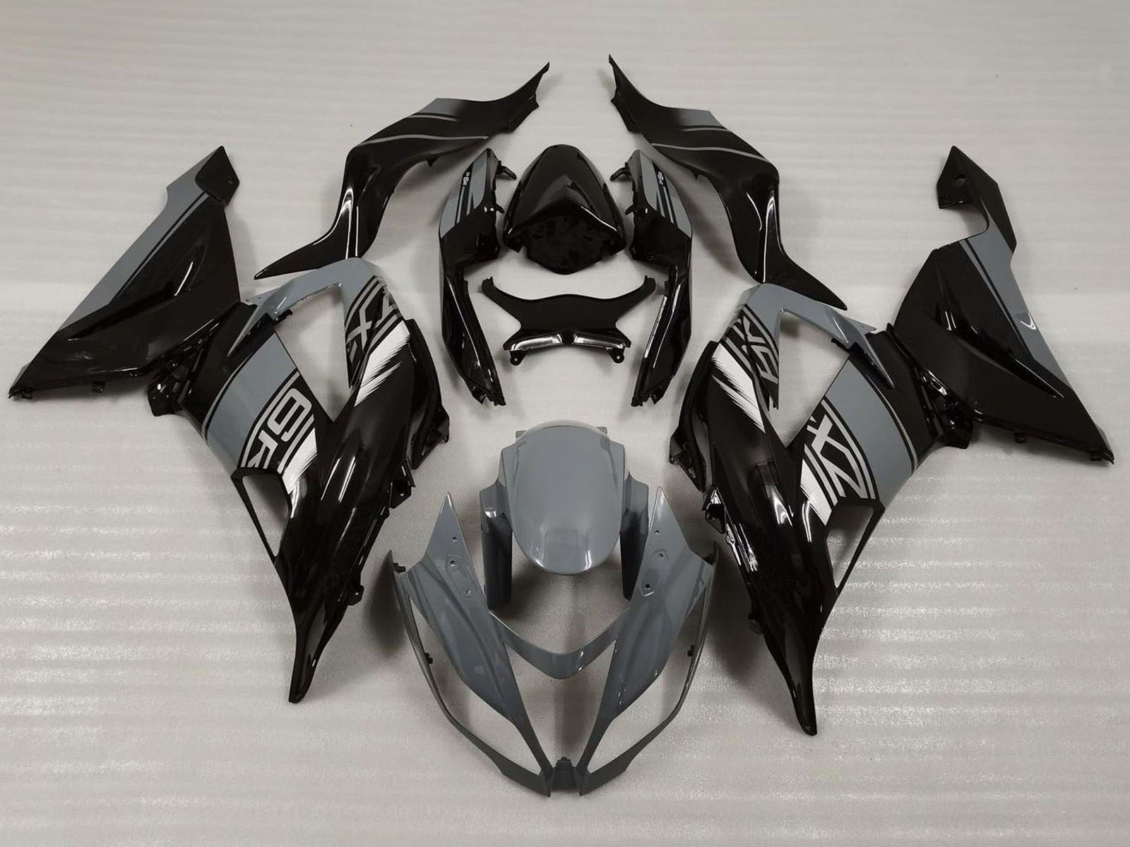2013-2018 Nardo Grey Black Kawasaki ZX6R 636 Fairing Kit