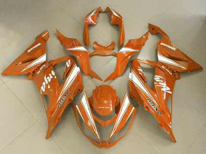 2013-2018 Kawasaki ZX-6R Orange White Fairing Kit