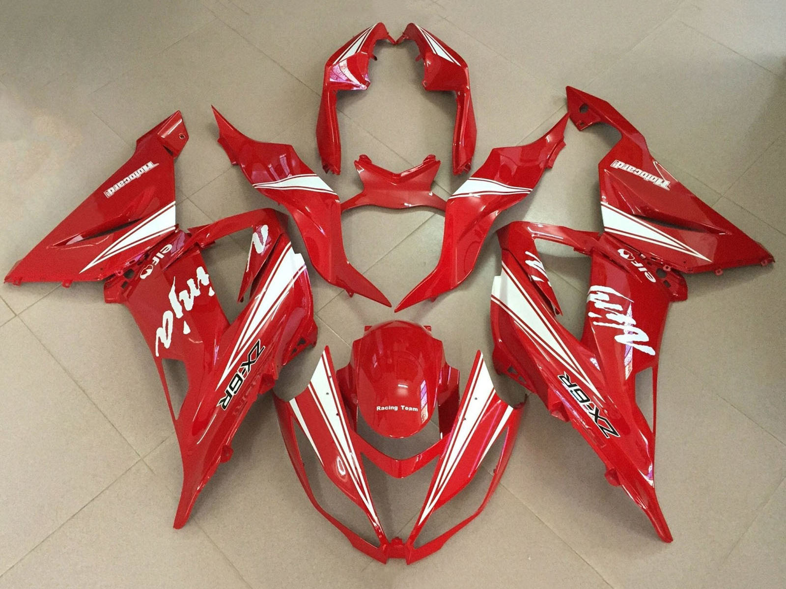 2013-2018 Red White Kawasaki ZX6R Motorcycle Fairings， Purchase 2013-2018 Red White Kawasaki ZX6R Motorcycle Fairings UK - UK