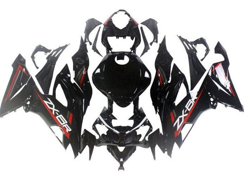 Purchase 2019-2022 Glossy Black Red Kawasaki ZX6R Motorcycle Fairings UK
