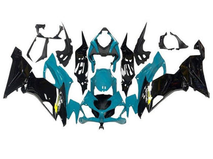 2019-2022 Kawasaki ZX-6R Teal Blue Black Yellow Fairing Kit