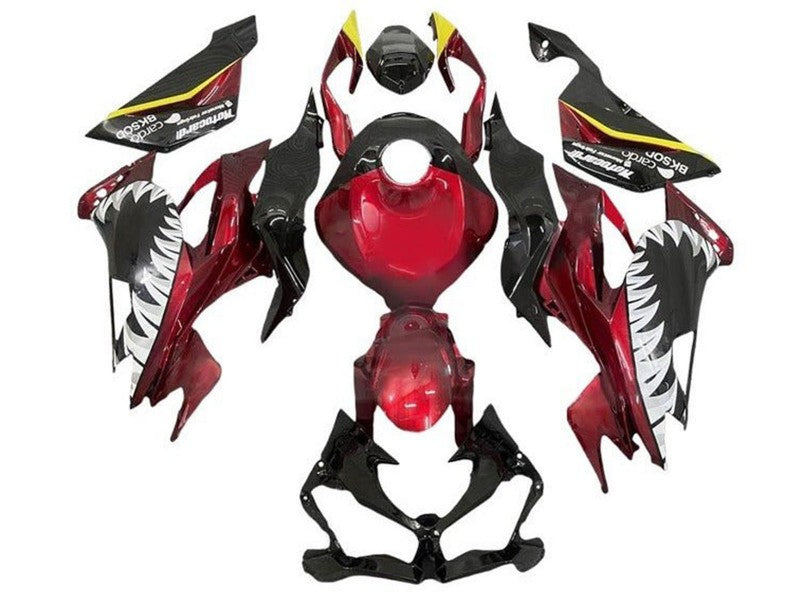 Purchase 2019-2022 Candy Red Yellow White Shark Kawasaki ZX6R Motorcycle Fairings UK