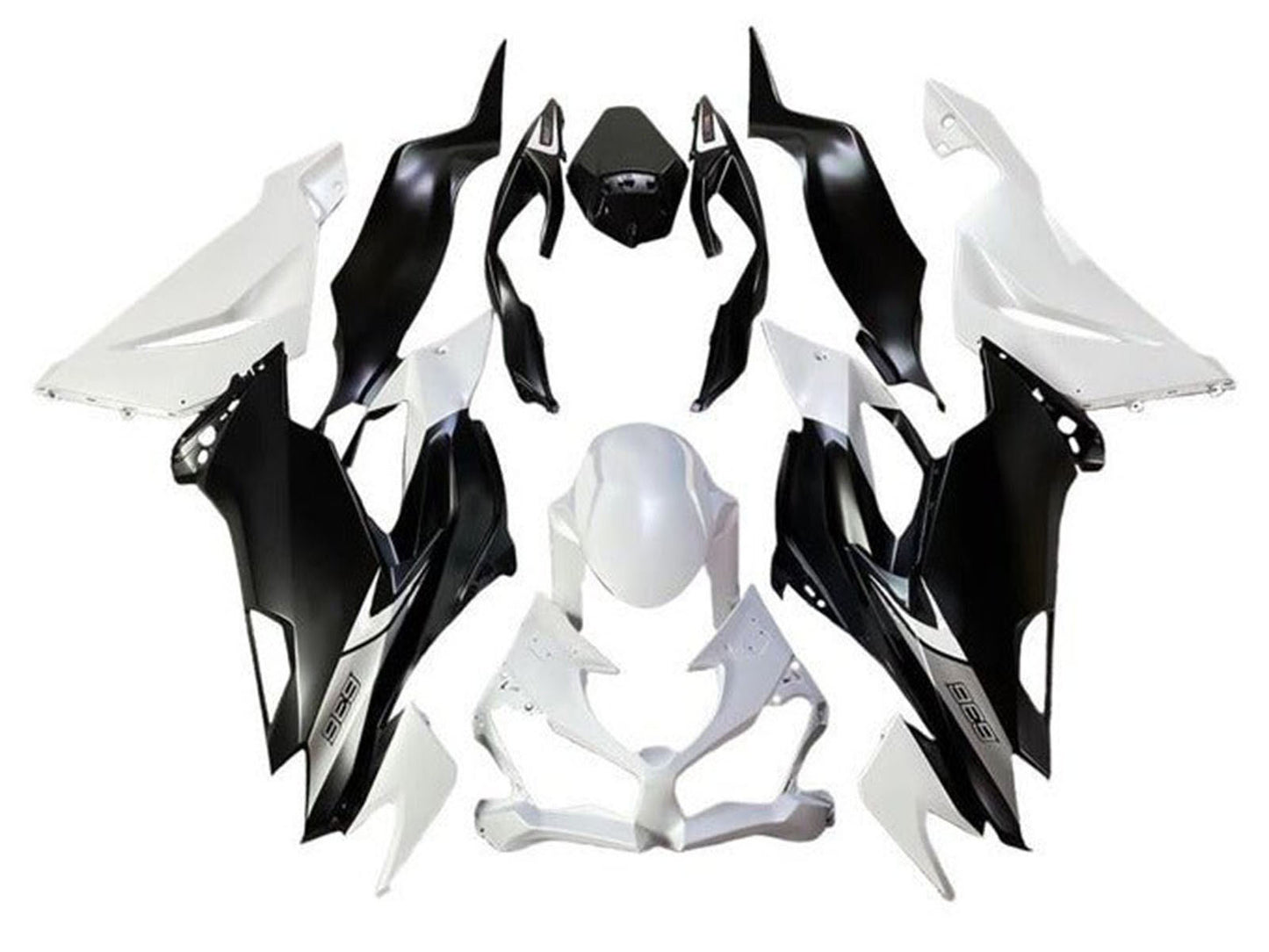 2019-2022 Matte White Matte Black Kawasaki ZX6R 636 Fairing Kit