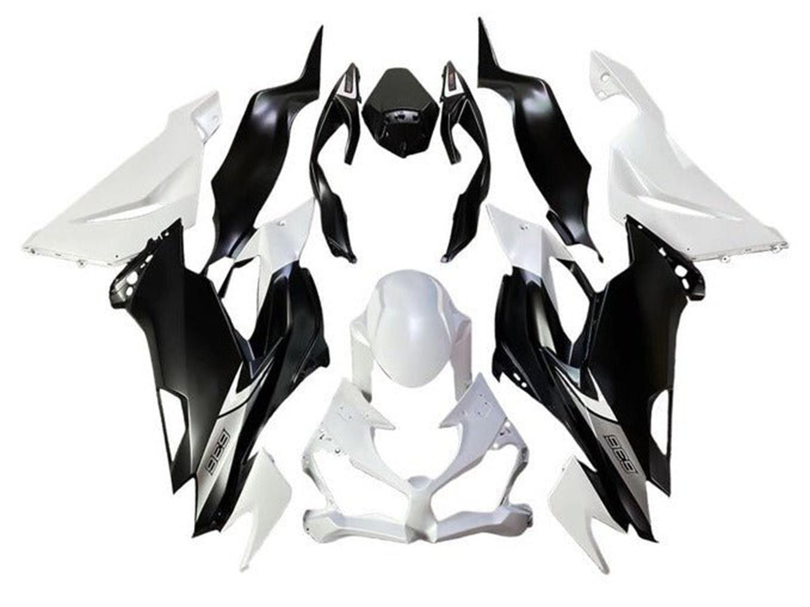 2019-2022 Matte White Matte Black Kawasaki ZX6R 636 Fairing Kit