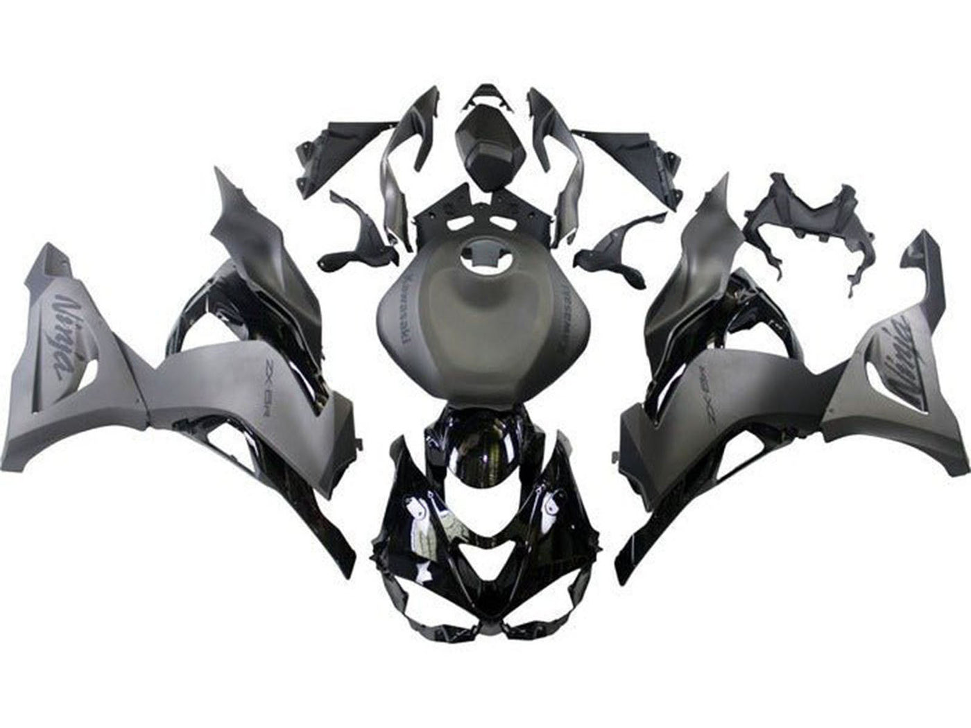 2023-2025 Matte Black Matte Grey Glossy Black Kawasaki ZX6R 636 Fairing Kit