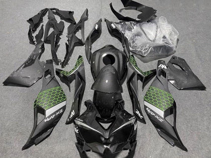 2019-2025 Kawasaki ZX-4RR / ZX4R Faux Carbon Fiber Green Gray Fairing Kit