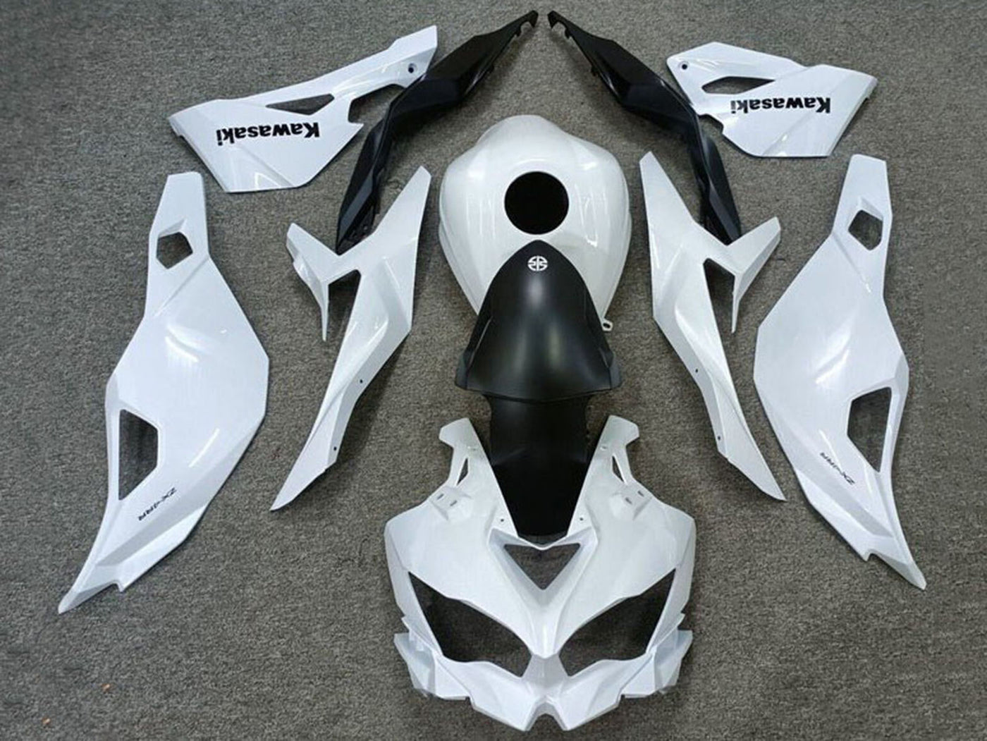 2019-2025 White Matte Black Kawasaki ZX4R Zx 4RR Fairing Kit
