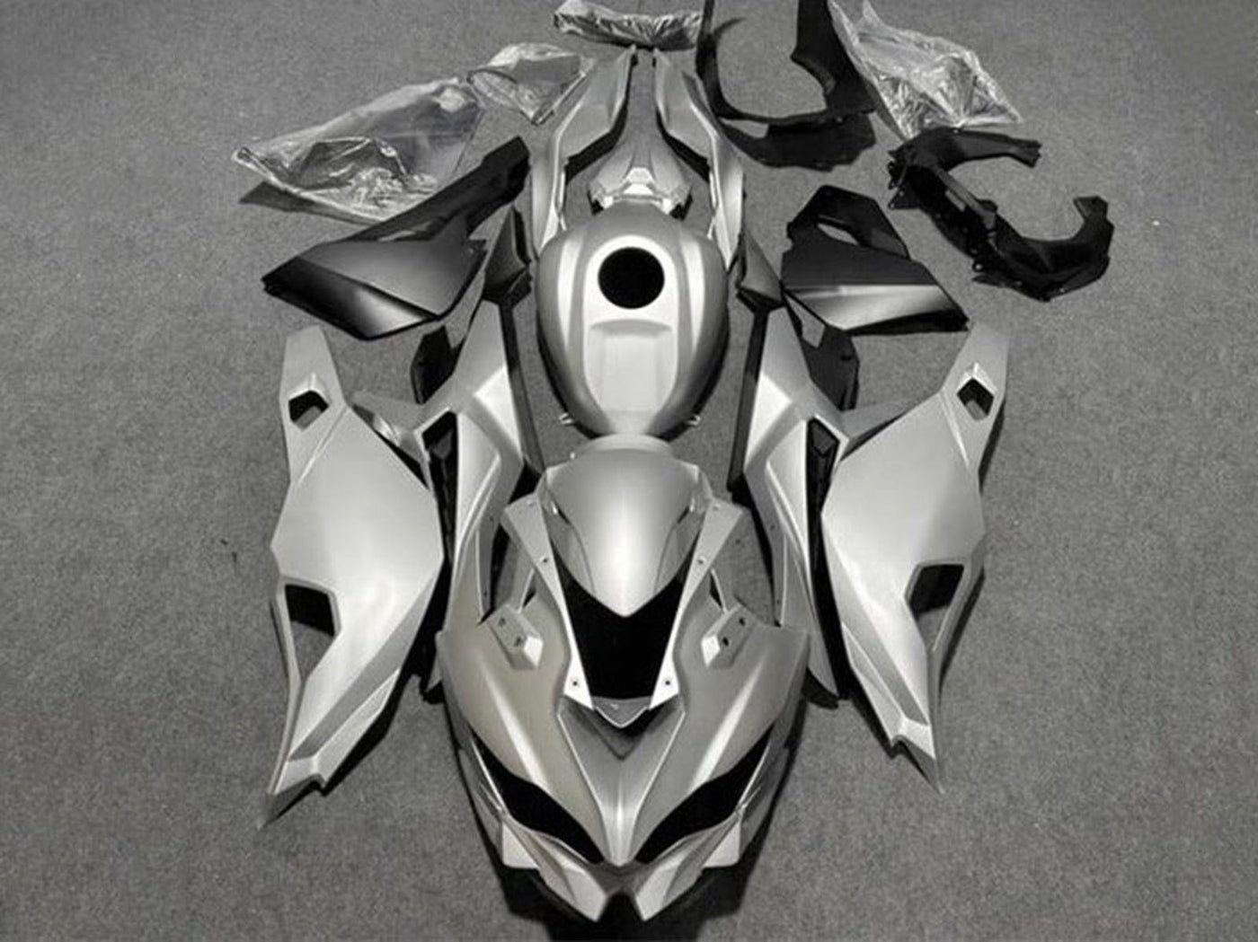 2019-2025 Glossy Silver Kawasaki ZX4R Zx 4RR Fairing Kit