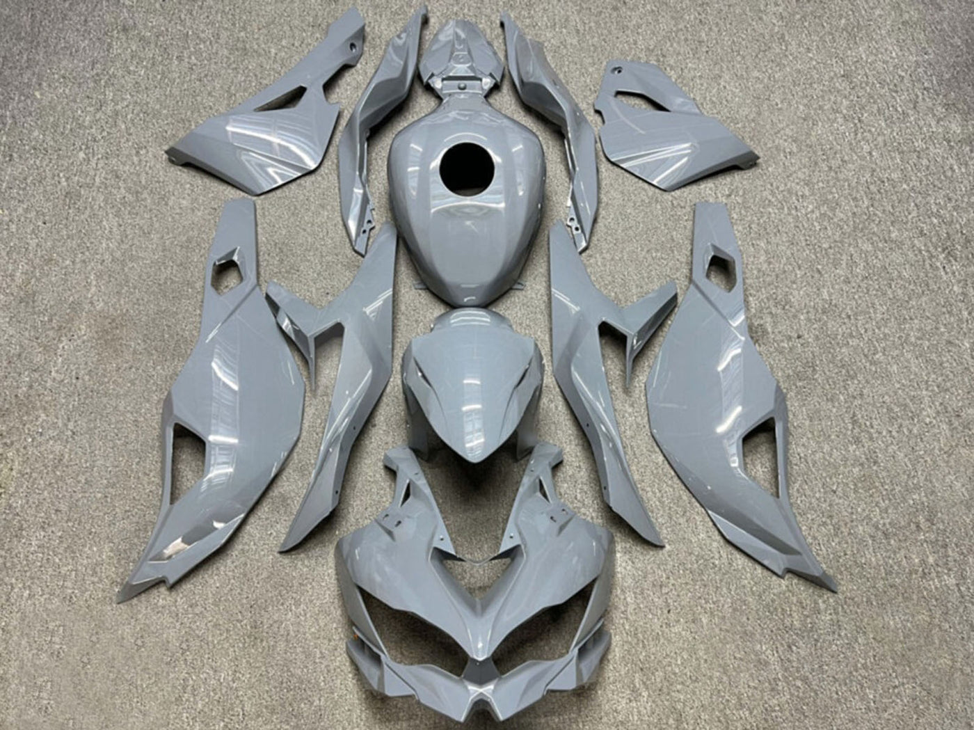 2019-2025 Glossy Nardo Grey Kawasaki ZX4R Zx 4RR Fairing Kit