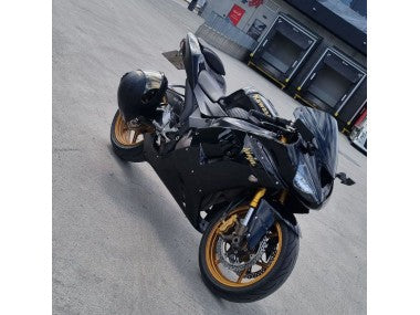 1998-2003 Kawasaki ZZR600 Black with Silver Flame Fairing Kit
