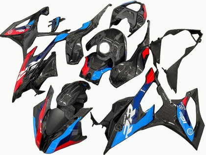 2019-2022 BMW S1000RR Black Blue Red Carbon Fiber Style Fairing Kit