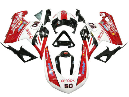2007-2014 Ducati 1198 / 1098 / 848 White Red Black Xerox Fairing Kit
