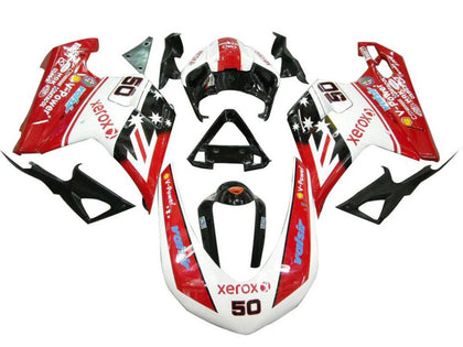 2007-2014 Ducati 1198 / 1098 / 848 White Red Black Xerox Fairing Kit