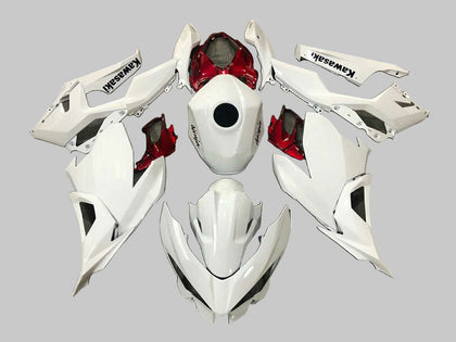 2018-2024 Kawasaki EX400 White Red Fairing Kit