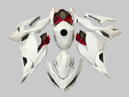 2018-2024 White Red Kawasaki EX400 Fairing Kit