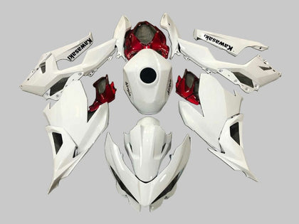 2018-2024 Kawasaki EX400 White Red Fairing Kit