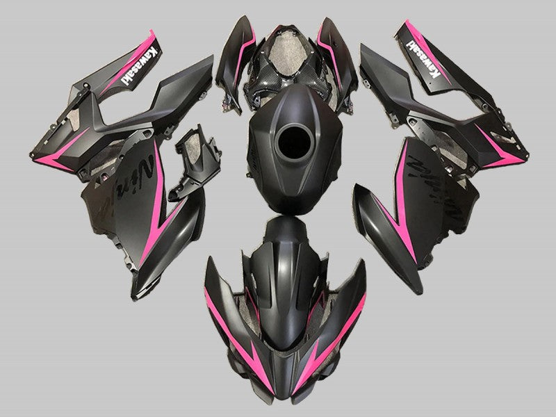 Purchase 2018-2024 Matte Black Pink Kawasaki EX400 Motorcycle Fairings UK