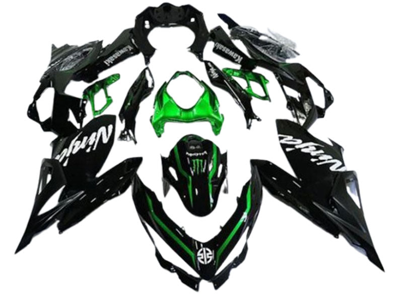 2018-2024 Black Green Kawasaki EX400 Fairing Kit