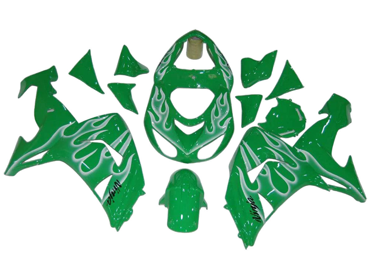 2006-2007 Green Flame Kawasaki ZX10R Fairing Kit